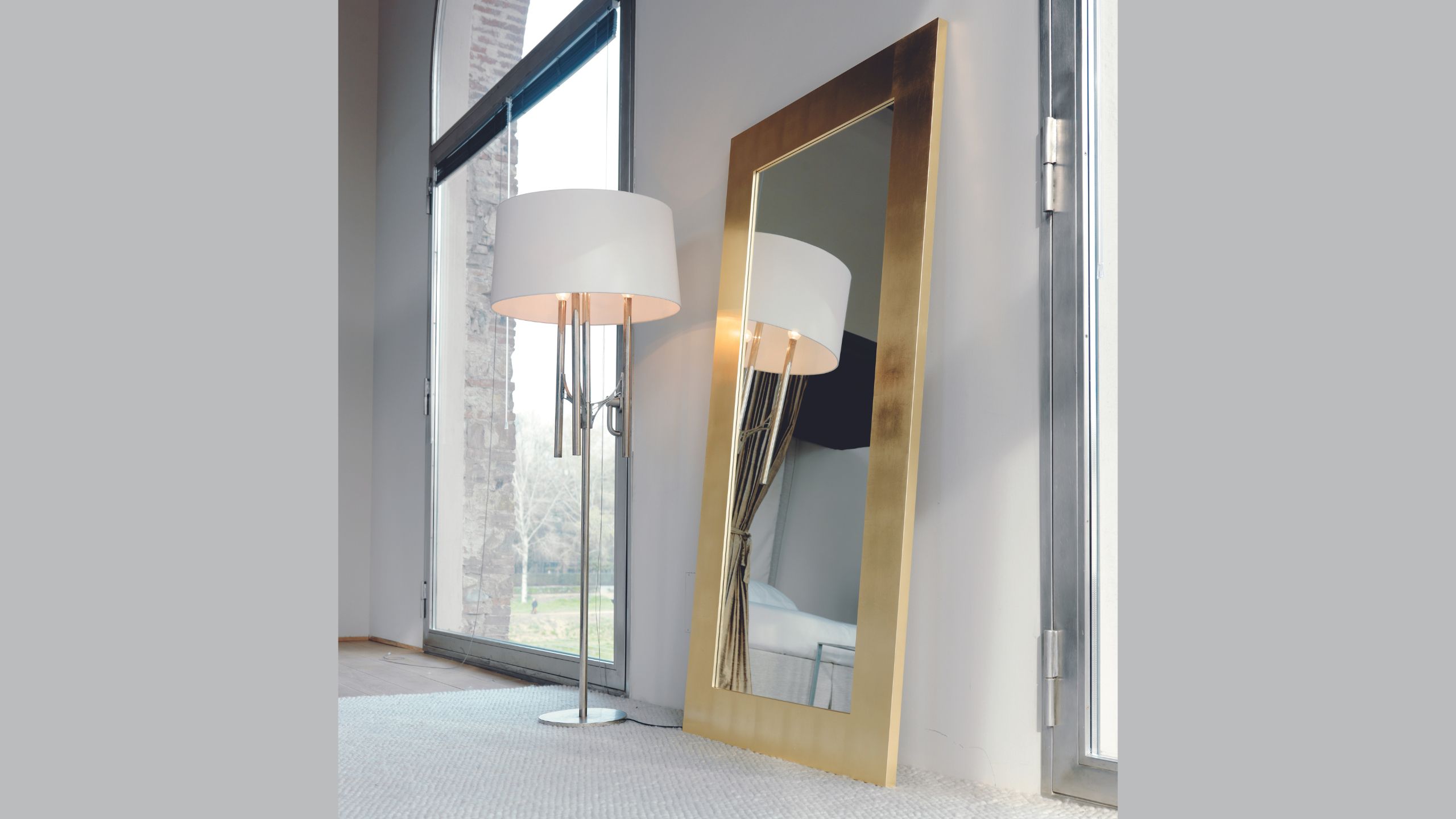 BMB Italy Design Spiegel Alf mit MDF Rahmen und Blattgold