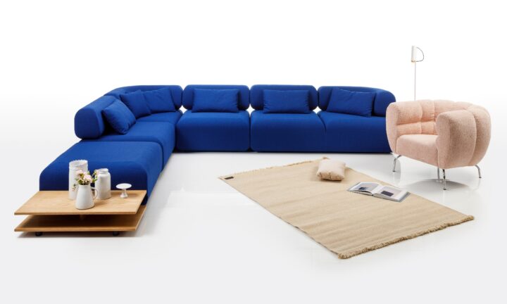 2023 Bruehl all together Sofa Couch Möbel Meiss blau sehr groß