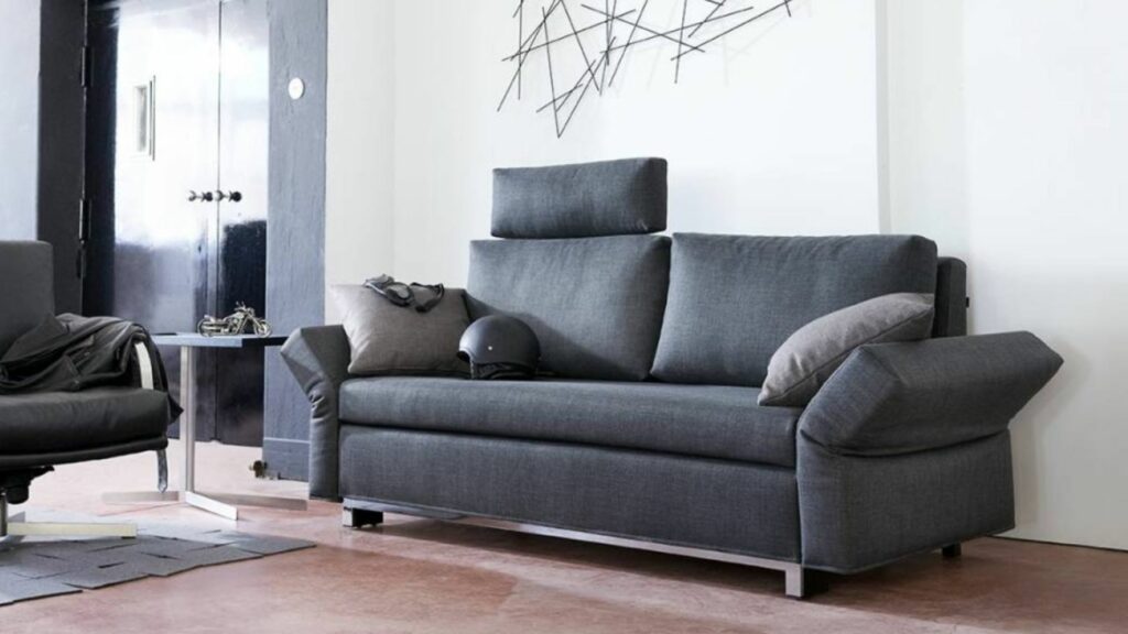 Signet Möbel Schlafsofa Nick schwarz mit Kopfstütze