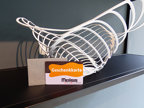 Möbel Meiss Geschenkkarte mit Umschlag und Dekoschale