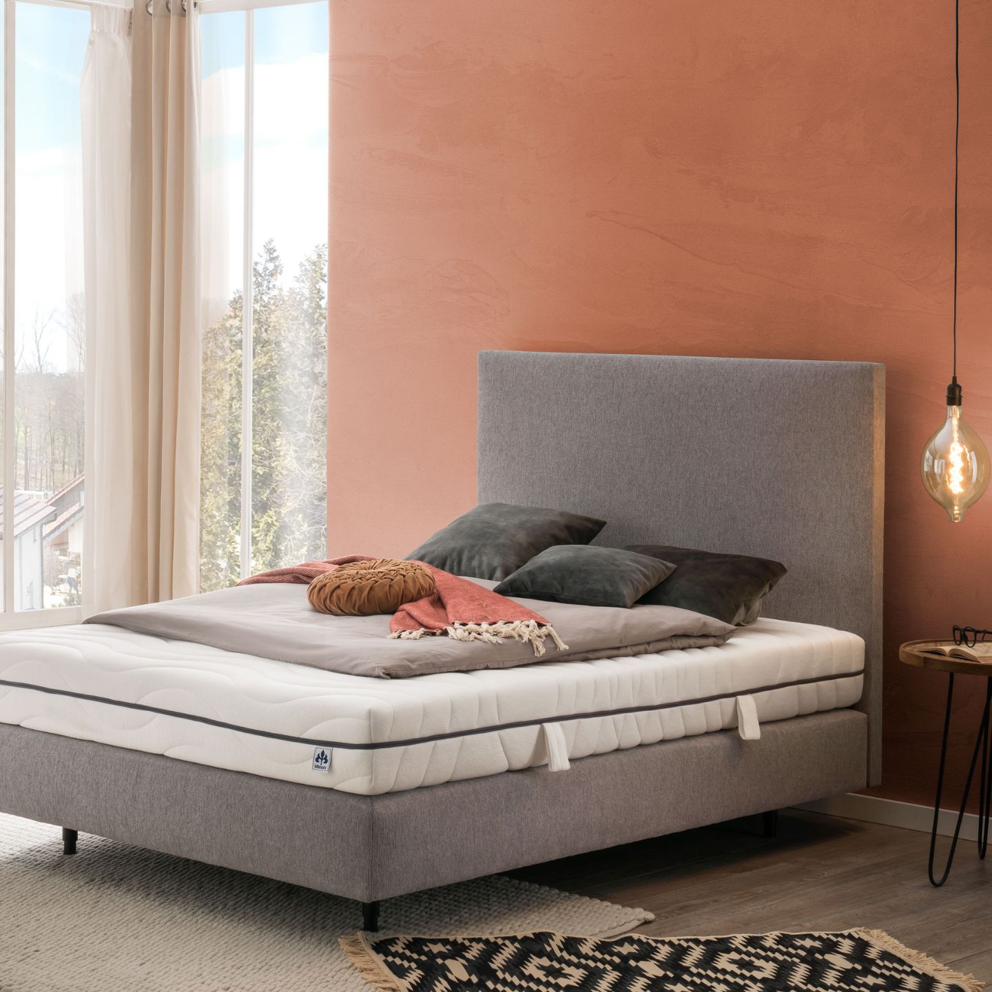 Brinkhaus Boxspringbett Atlanta Kopfteil in grau