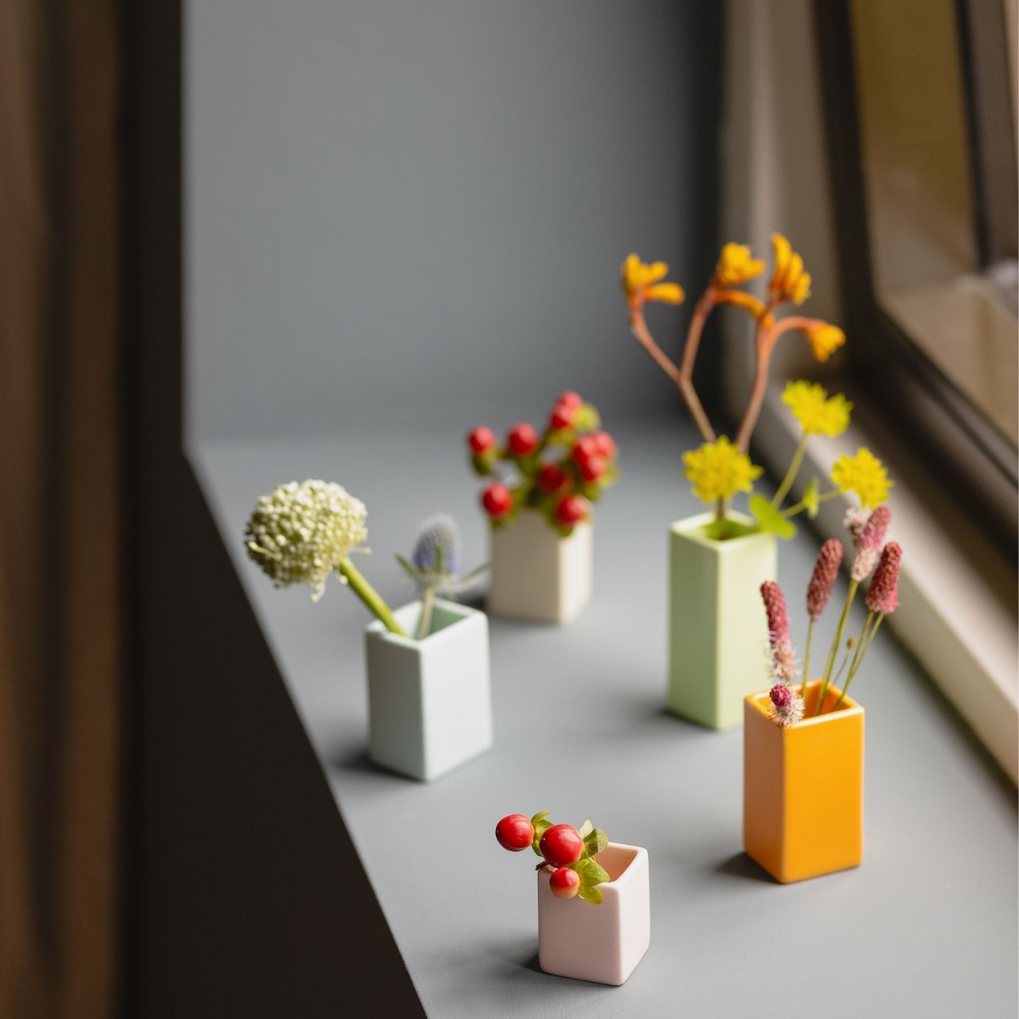 Remember Mini Vasen 5er Set mit Blumen