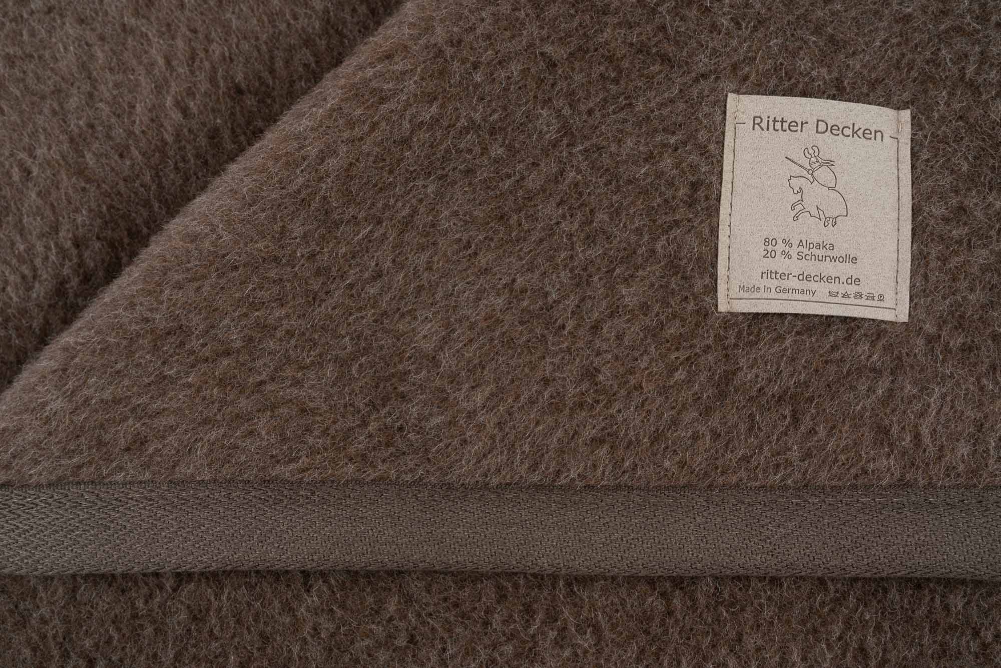 Ritter Decken Alpakadecke Perulama dunkelbraun meliert Detail