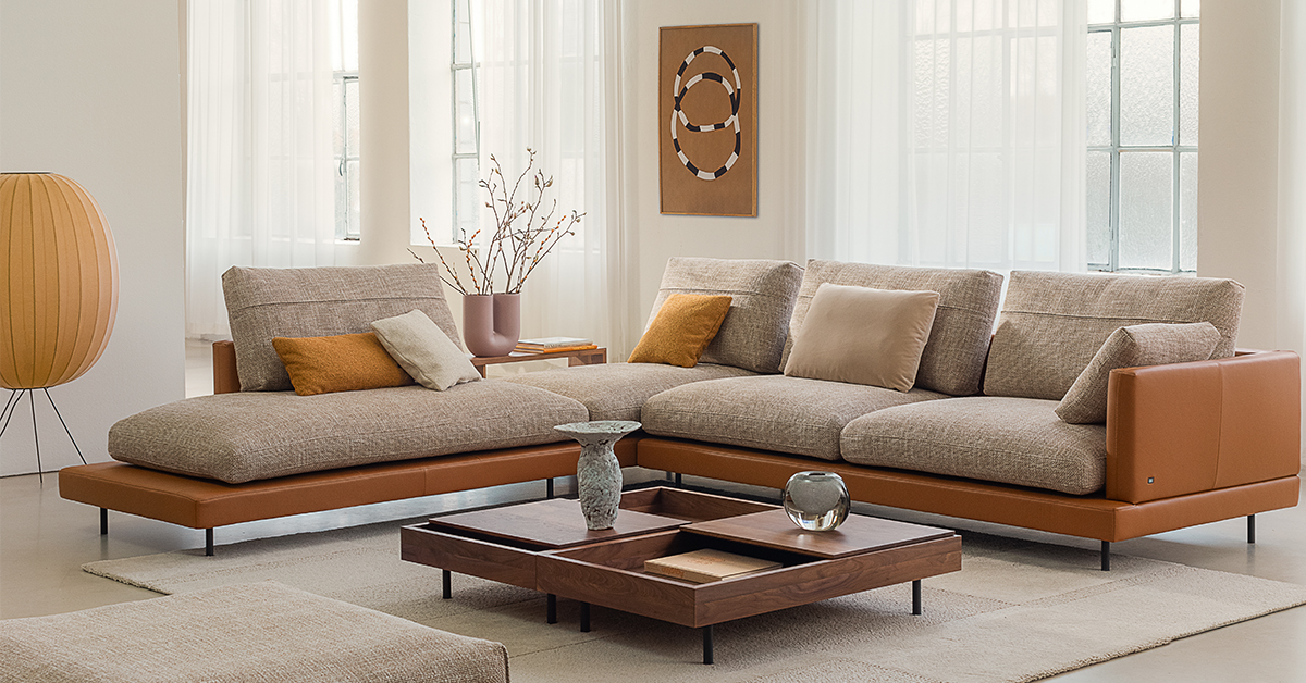 Rolf Benz Sofa Ecksofa Sina mit Couchtisch