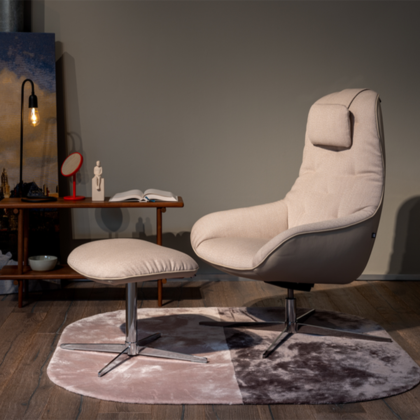 Rolf Benz MEG Leder beige Leder Milieu