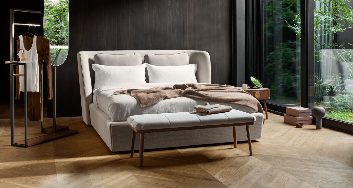 Rolf Benz Tondo Bett Boxpspringbett beige